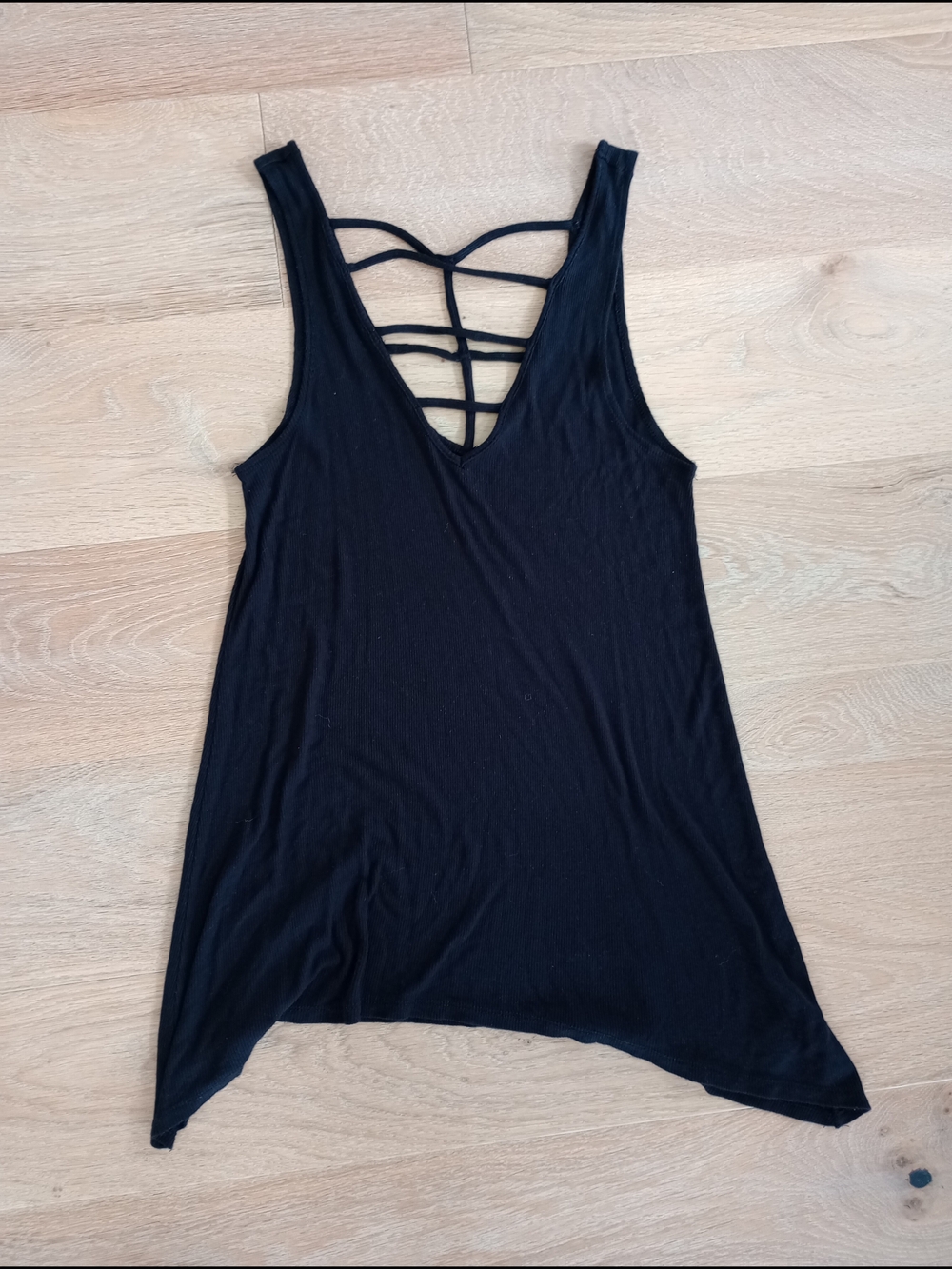 Mudd Black Strappy Back V-Neck Tank
